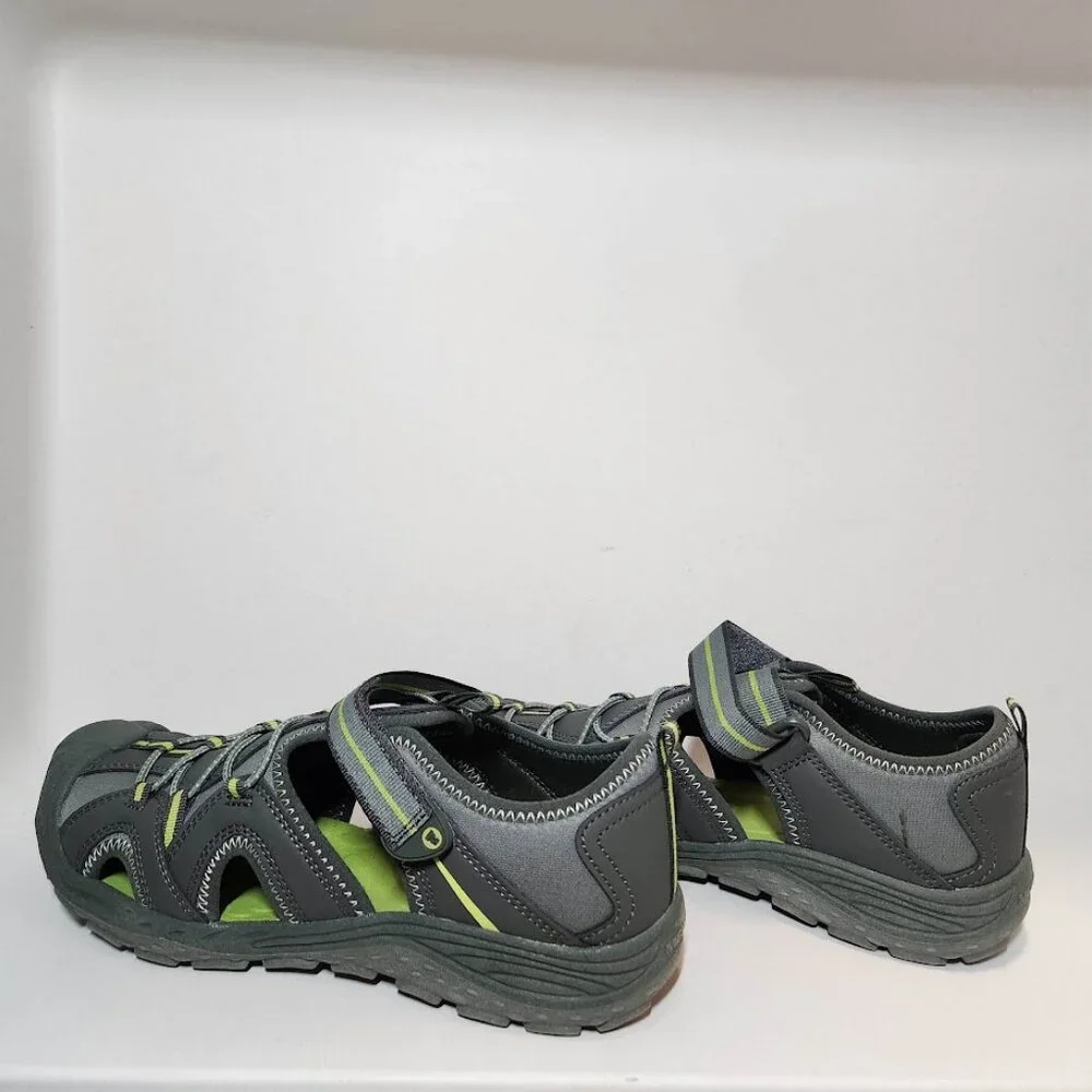 Merrell Unisex Child Hydro 2 Sandals Water Shoes Velcro Size 6 Green Gray